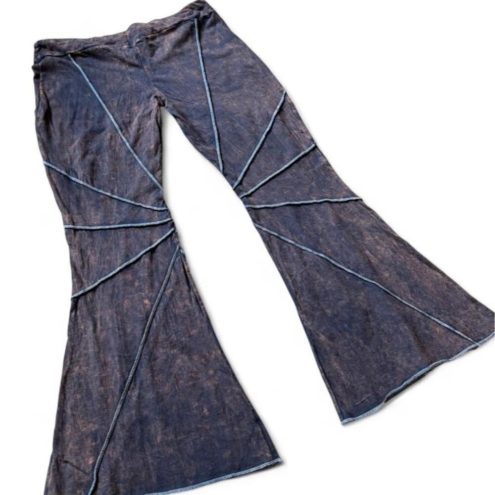 Vintage Mineral Wash Patchwork Bell Bottom Pants